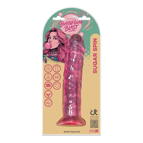 Sugar Spin Dildó Realisztikus, Elasztikus, Tapadókorongos 21 cm Rózsaszín