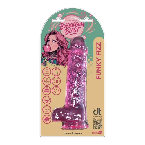Funky Fizz Dildó Rugalmasság, Tapadókorong 19 cm Rózsaszín