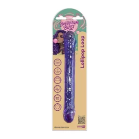   Lollipop Loop dupla dildo dupla penetrációhoz, rugalmas, 25 cm, lila félátlátszó