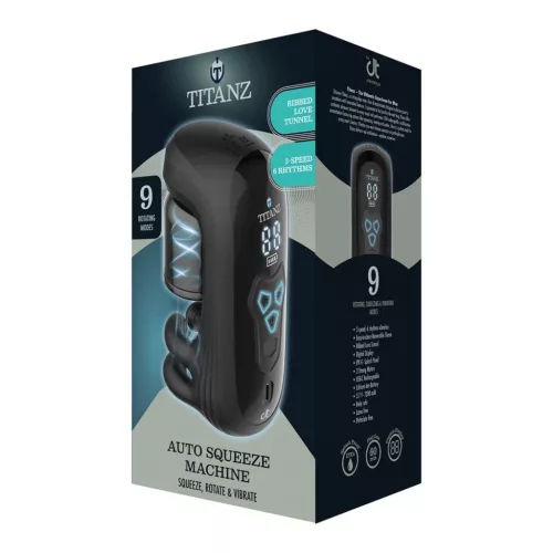 Titanz Automata Maszturbátor Zacskló Rotáció Rezgés 15 cm Fekete