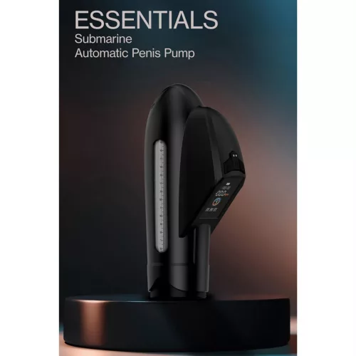 Submarine Automatikus Péniszpumpa LCD-kijelzővel 9 mód Akumulátoros 26 cm fekete