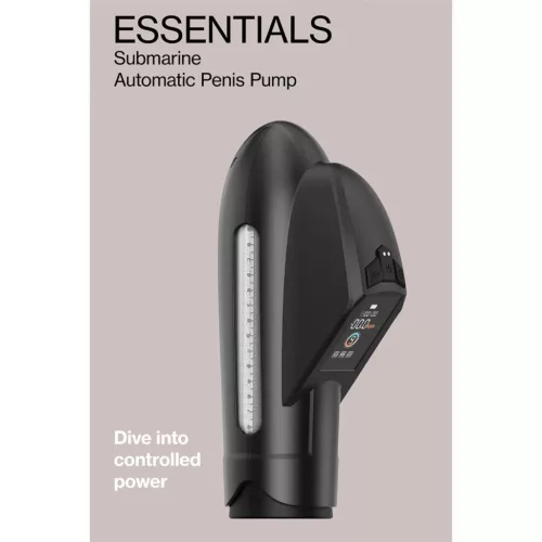 Submarine Automatikus Péniszpumpa LCD-kijelzővel 9 mód Akumulátoros 26 cm fekete