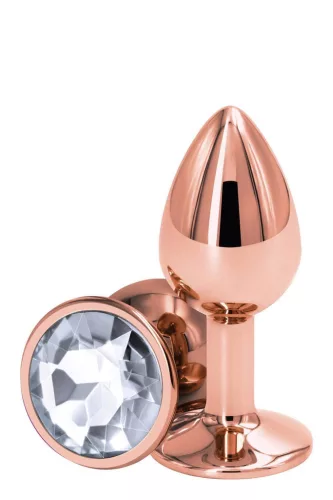 Anal plug alumínium, könnyű, rózsaarany 6,9 cm