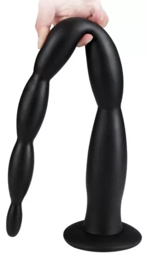 Scale Beads – hosszú, 50 cm-es dizájn dildo feketében