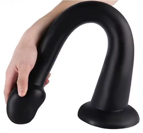 Whale XXL – hosszú prémium dildó, 55 x 7,5 cm, fekete