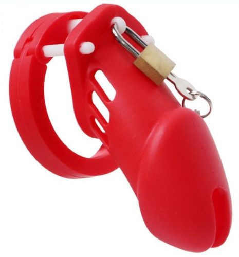 Silicone Chastity Cage Bran – prémium szilikon zárgép, piros
