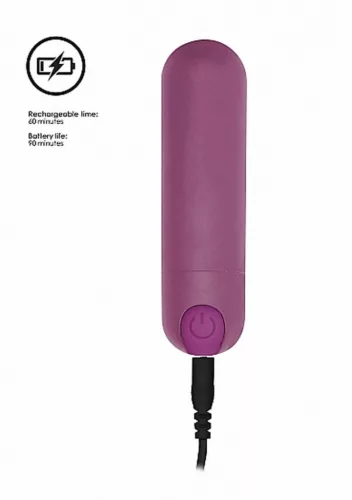 Vibrátor USB-töltéses, 10 fokozat, vízálló 7,7 cm lila