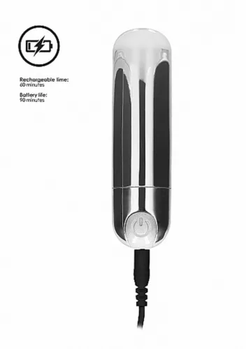 Vibrátor Rezgő, USB-töltés, Vízálló 7,7 cm ezüst