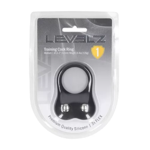 Levelz péniszgyűrű kettős súlyozású testsafe szilikon M fekete