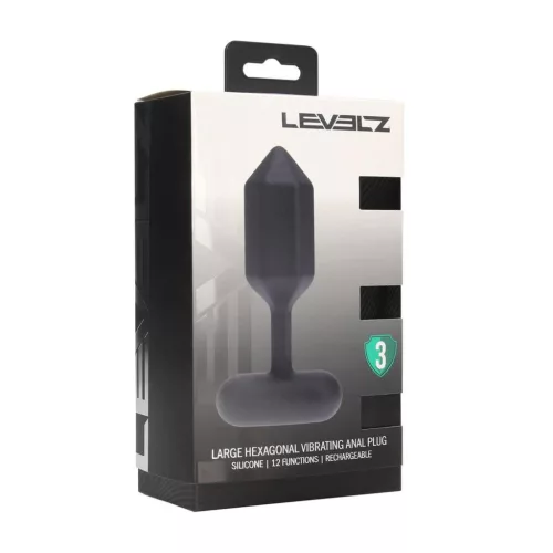 Hexagonal L vibrációs szilikon anál dildó fekete