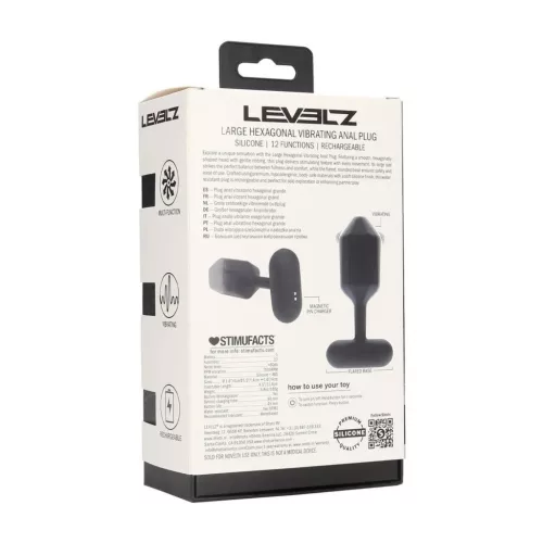 Hexagonal L vibrációs szilikon anál dildó fekete