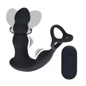   Szexjáték Prosztata stimulátor Távirányítós, kettős vibráció, forgó fej fekete