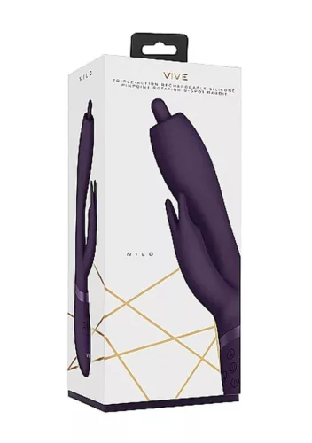 Nilo Vibrátor G-pont stimuláló, forgó, 10 mód, vízálló lila 22 cm