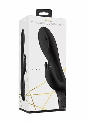 Mira Vibrátor G-pont stimuláló, forgó golyókkal USB töltés fekete 21,5 cm