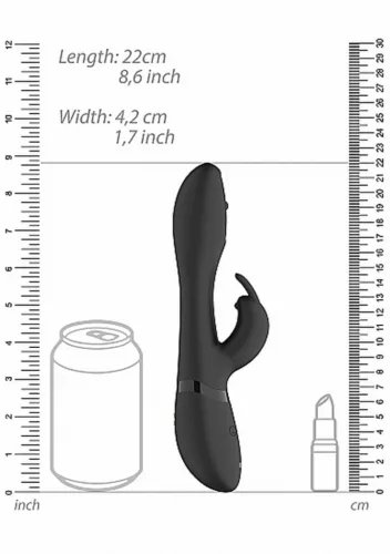 Mira Vibrátor G-pont stimuláló, forgó golyókkal USB töltés fekete 21,5 cm