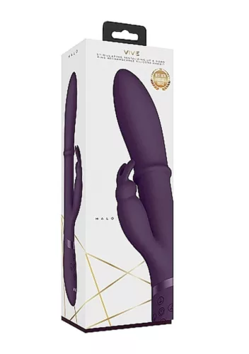 Vive Vibrátor G-pont és nyuszi stimuláció 10 mód Újratölthető Vízálló lila 24,5 cm