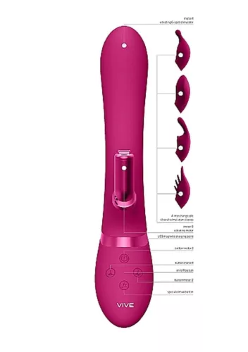 Chou Vibrátor Kettős 10 módos G-pont és csikló stimuláló 22 cm rózsaszín