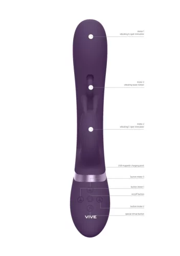 Tama Vibrátor G-pont és csikló stimuláló 27,6 cm lila