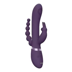   Rini Vibrátor hárommotoros, G-pont, csikló, anál stimuláció 22 cm lila