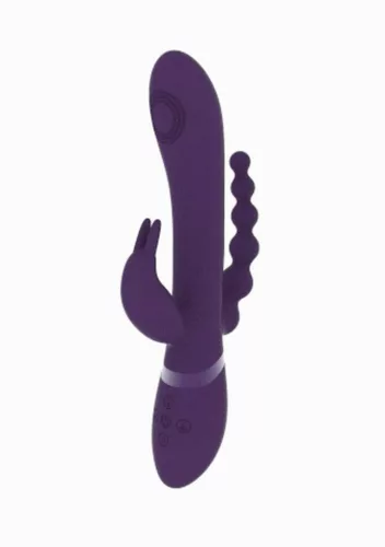Rini Vibrátor hárommotoros, G-pont, csikló, anál stimuláció 22 cm lila