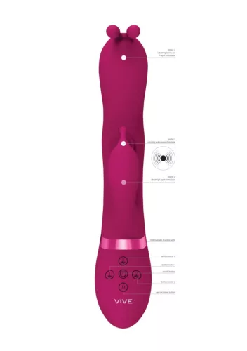 Gada Vibrátor Többmotoros, G-pont stimuláló, Vízálló 12,7 cm fekete