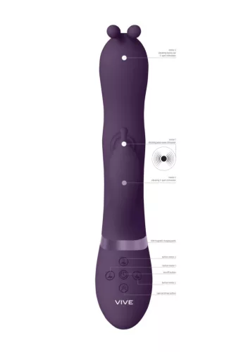 Vive Vibrátor G-pont stimuláló, pulzáló hullám, csendes, vízálló 12,7 cm fekete
