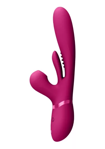 Kura Vibrátor G-pont stimuláló, pulzáló, nyelves 13,5 cm fekete