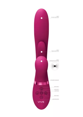 Kura Vibrátor G-pont stimuláló, pulzáló, nyelves 13,5 cm fekete