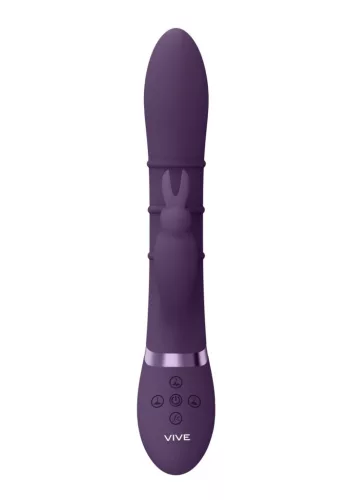 Vive Vibrátor G-pont stimuláló, 3 gyűrűs, vízálló, USB-töltés 13,5 cm fekete