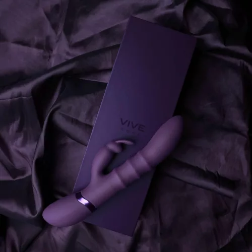 Vive Vibrátor G-pont stimuláló, 3 gyűrűs, vízálló, USB-töltés 13,5 cm fekete