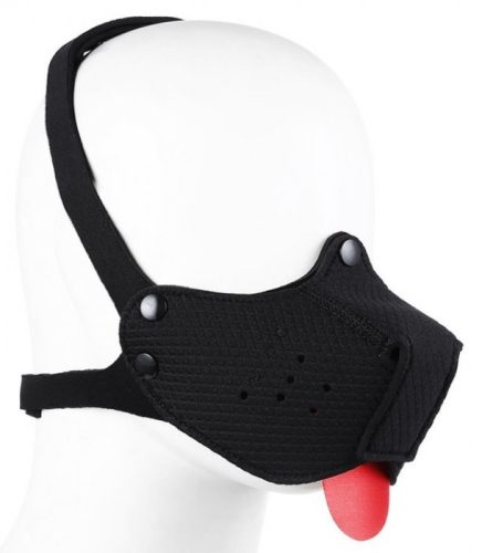 Neoprene Puppy Black – prémium fekete szájkosár nyelvvel