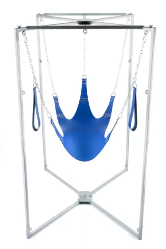 Kit Sling Cuir 5 – prémium bőr szexi hám kék kiegészítőkkel