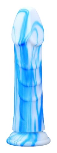 Vipriks – érzéki dildó 18 cm, prémium kék-fehér kivitelben