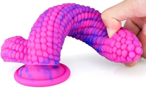 Corn – dupla színű szilikon dildo, rózsaszín és kék árnyalatokban