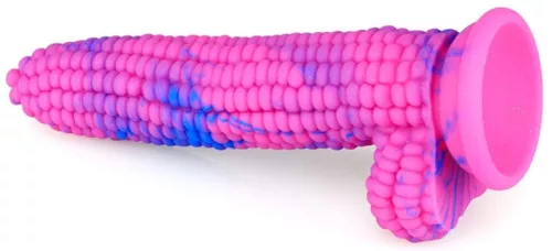 Corn – dupla színű szilikon dildo, rózsaszín és kék árnyalatokban