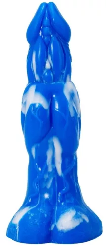 Wolorz – prémium kék-fehér 20 cm-es dildó