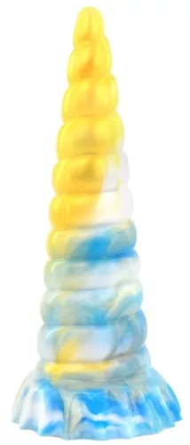 Plug Korn – prémium arany-kék anál vibrátor 20 x 6 cm