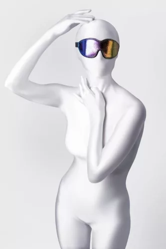 Anonymo Szexjáték PVC anyagú nyomott mintás maszk 27,5 cm