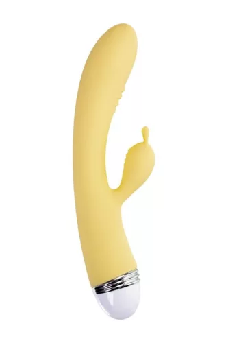 Toyfa Aster Vibrátor Kettős stimuláció, 10 mód, USB-töltés 22 cm sárga szilikon