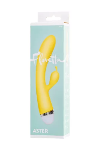 Toyfa Aster Vibrátor Kettős stimuláció, 10 mód, USB-töltés 22 cm sárga szilikon