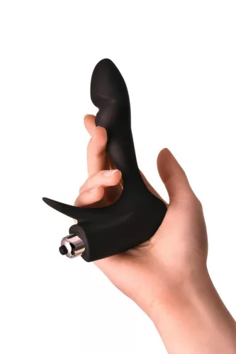 Erotist Prosztata stimulátor Kettős stimuláció, erős rezgés 14,4 cm fekete