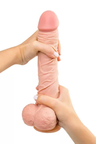 RealStick Dildó Realisztikus, mozgatható tetejű, állítható 28,5 cm hús színű