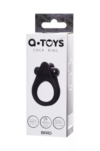 A-Toys Péniszgyűrű Rezgő, cserélhető betét 6,3 cm fekete
