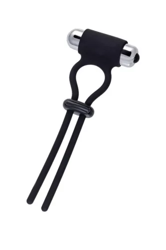 A-Toys Péniszgyűrű Rezgő, állítható szorítás 14 cm fekete szilikon