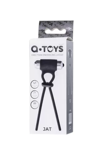 A-Toys Péniszgyűrű Rezgő, állítható szorítás 14 cm fekete szilikon