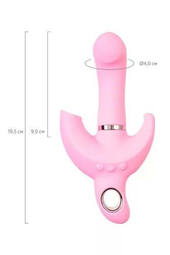 Jos Vibrátor Obrotó G-pont, Csiklóizgató 19,5 cm Rózsaszín Szilikon