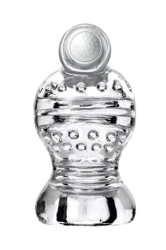 Lingam Shakti rezgő maszturbátor áttetsző TPE 9 cm
