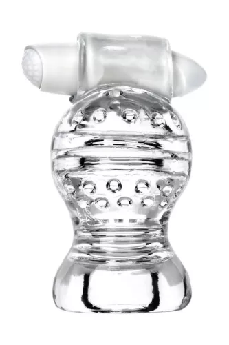 Lingam Shakti rezgő maszturbátor áttetsző TPE 9 cm