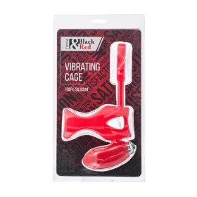  Black&Red Péniszgyűrű Rezgő klitorisz stimulálással 14,5 cm piros szilikon