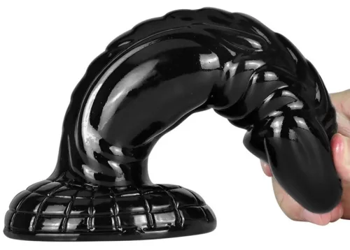 Fishy Dildo – fekete prémium vibrátor 18 x 5,5 cm